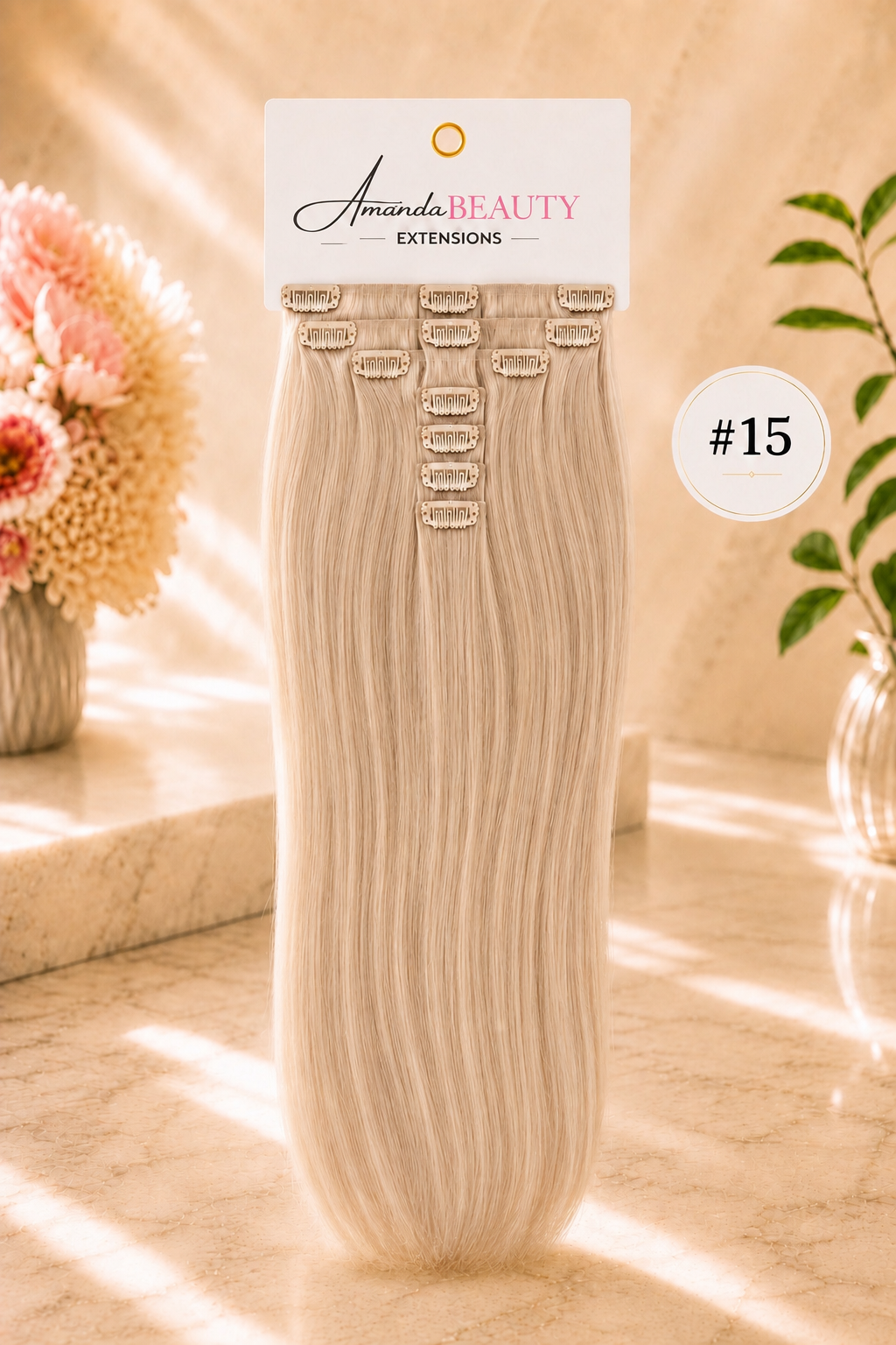 Extensions à clips en cheveux russe 100% naturels – 7 pièces