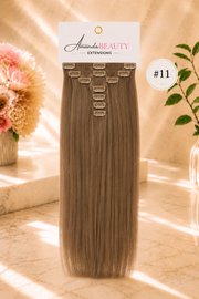 Extensions à clips en cheveux russe 100% naturels – 7 pièces