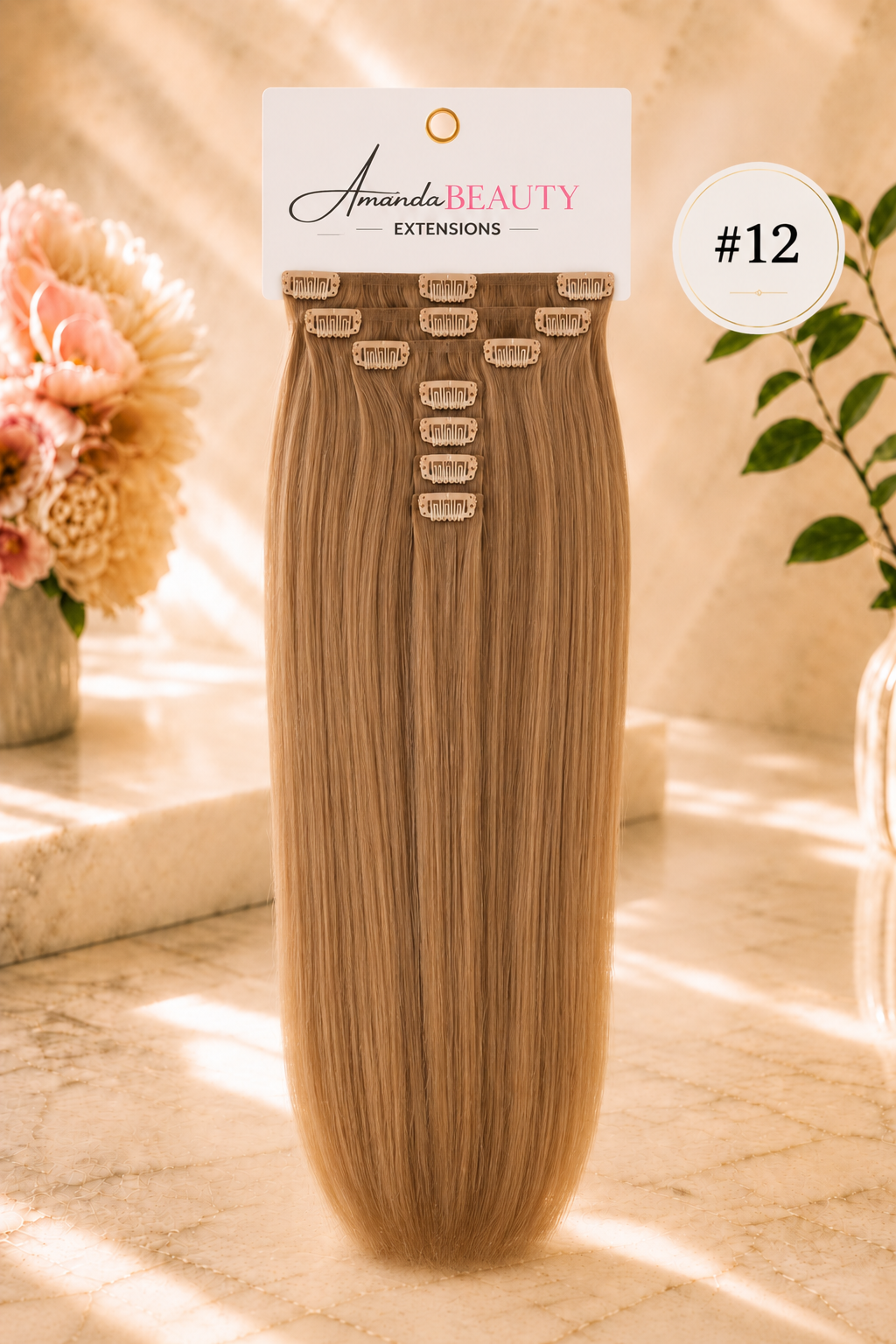 Extensions à clips en cheveux russe 100% naturels – 7 pièces