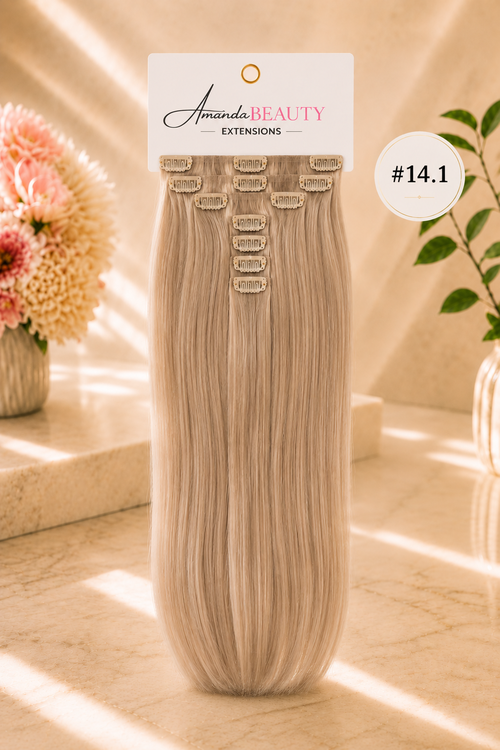 Extensions à clips en cheveux russe 100% naturels – 7 pièces