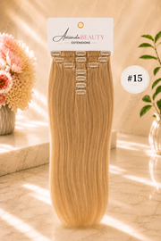 Extensions à clips en cheveux russe 100% naturels – 7 pièces