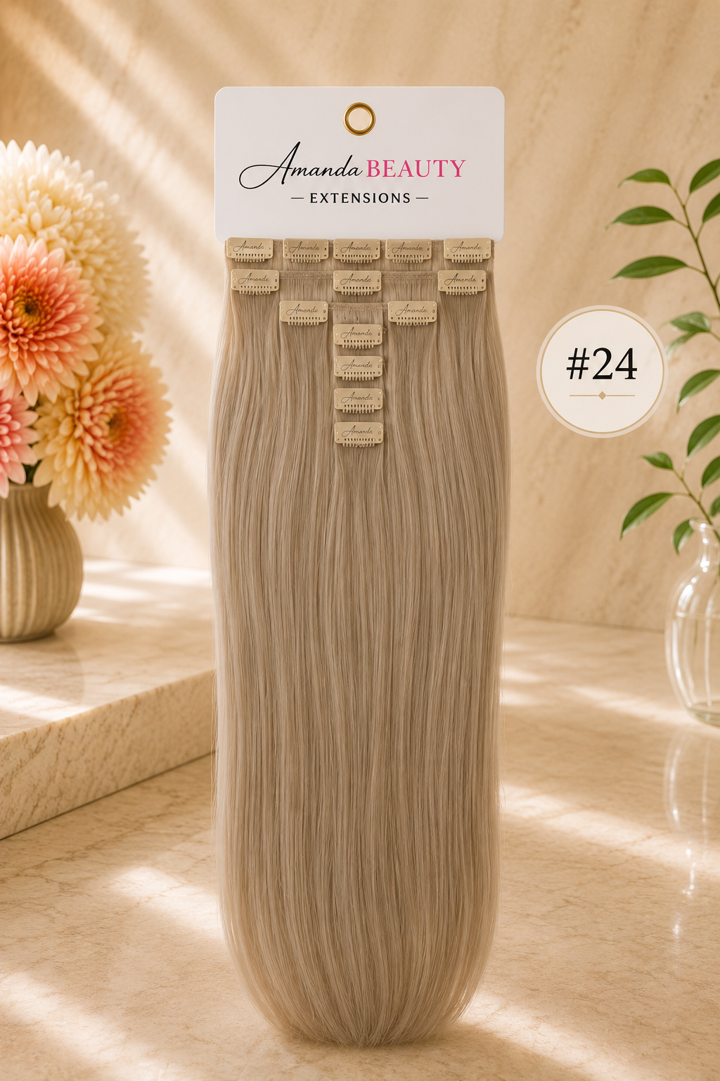 Extensions à clips en cheveux russe 100% naturels – 7 pièces