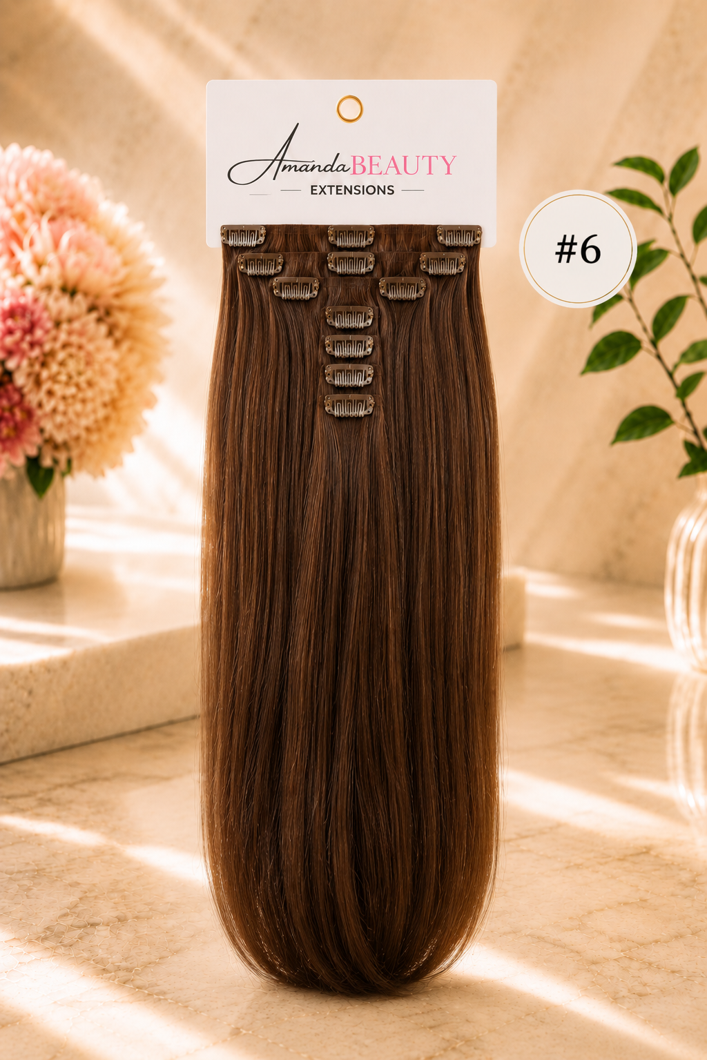 Extensions à clips en cheveux russe 100% naturels – 7 pièces