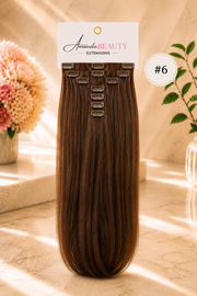 Extensions à clips en cheveux russe 100% naturels – 7 pièces