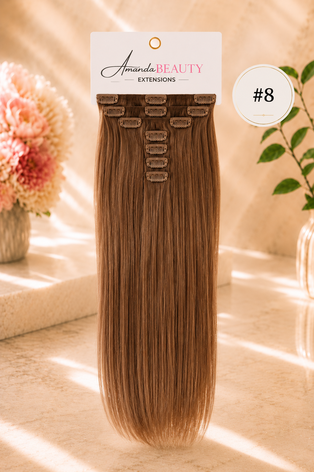 Extensions à clips en cheveux russe 100% naturels – 7 pièces