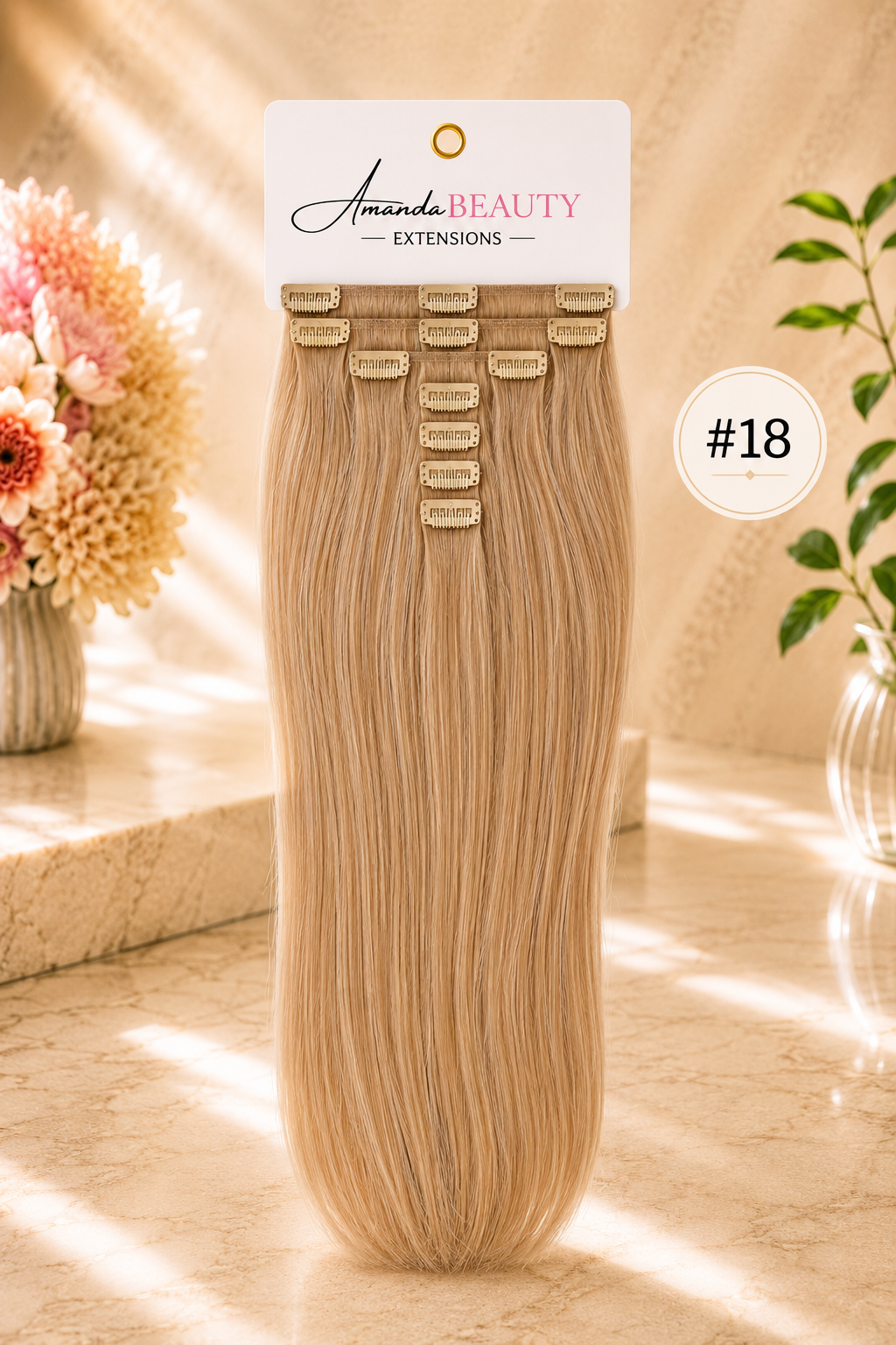 Extensions à clips en cheveux russe 100% naturels – 7 pièces