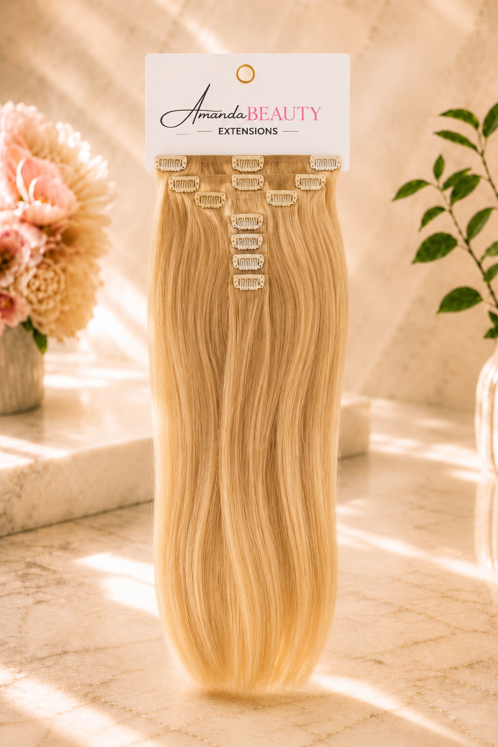Extensions à clips en cheveux russe 100% naturels – 7 pièces